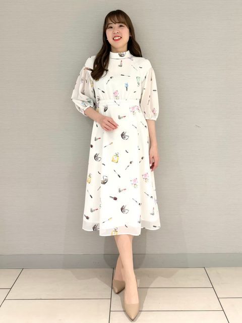 コスメプリントワンピース《Viscotecs》｜Maglie le cassetto