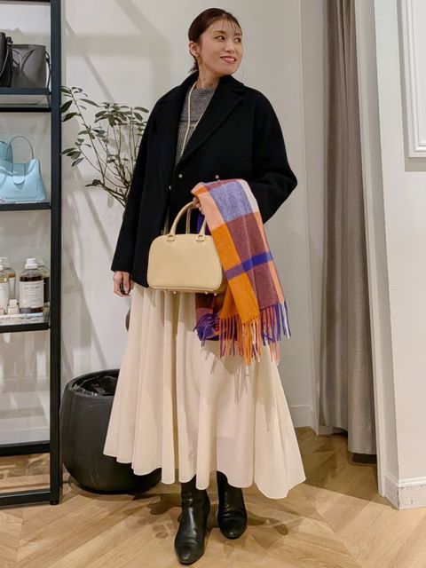 チェック柄ウール100%ストール｜INED（イネド）｜フランドル（FLANDRE