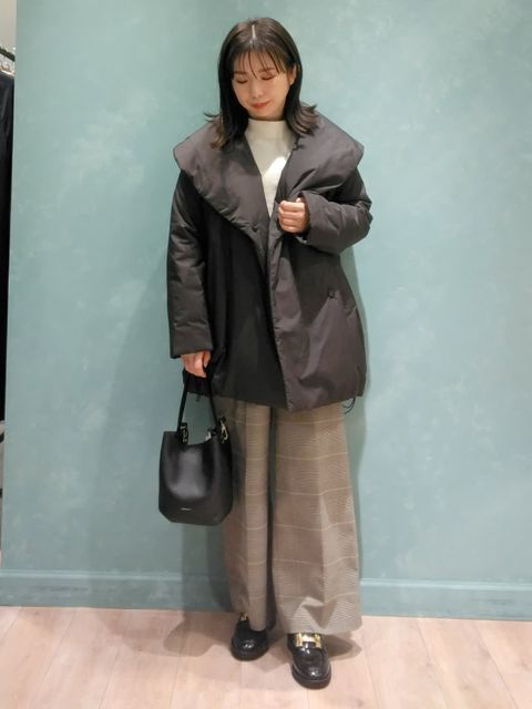 IDEE イデー　5W 中綿アウター 秋田 田中亜希子さんコラボ ]選べる2タイプツイードジャケット [K1246