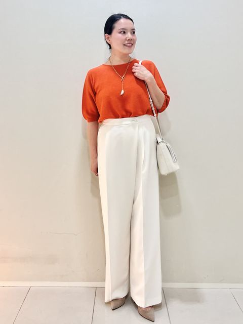 INED スラックス パンツ ダブルストレッチ テーパードパンツ