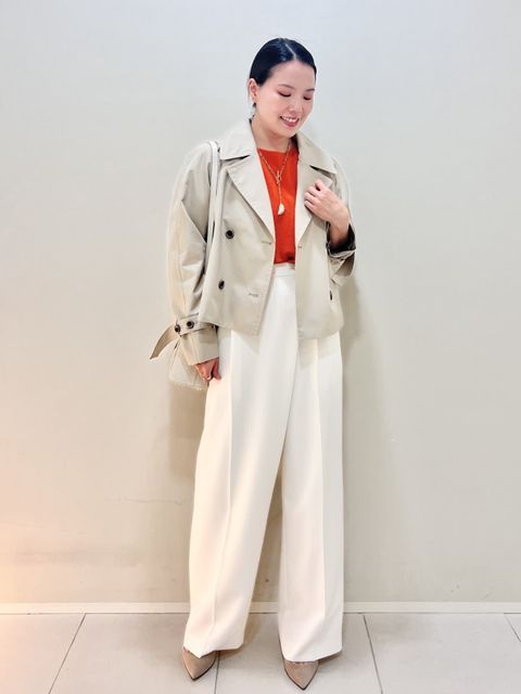 INED スラックス パンツ ダブルストレッチ テーパードパンツ