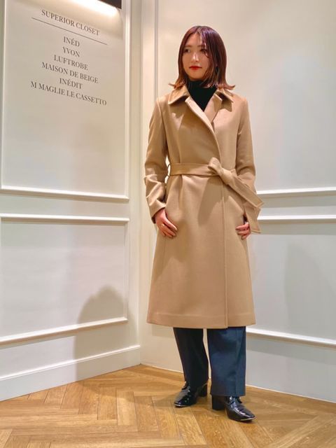 89％以上節約 《極美品》INED イネド カシミヤ ベルベットコート