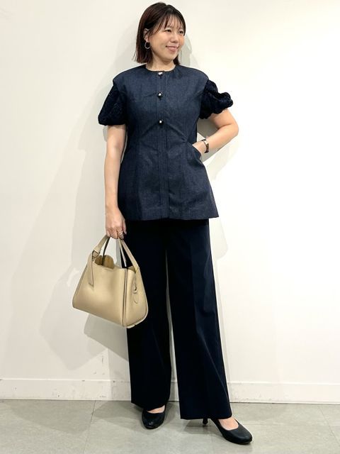 M Maglie le cassetto×吉田理紗》シアーレースペプラムブラウス｜M