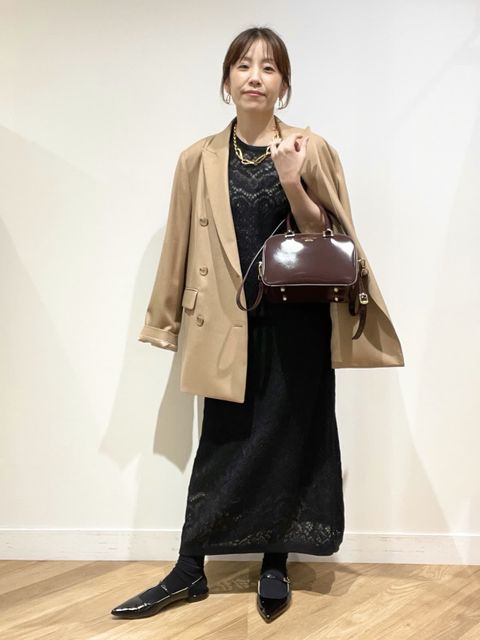 21号サイズ イネド 黒チェスターコート CONTESSA》カシミヤチェスターコート《COLOMBO》｜INED（イネド