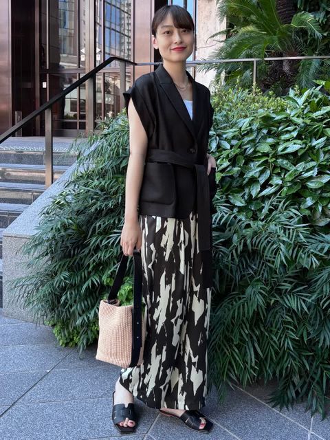 美品♡INED アンゴラ シルク混 ロング ベルテッド コート Lサイズ 黒