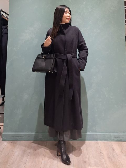 極美品 ☺︎ INED ウール ベルテッドコート 黒 サイズ7 上質✨️INED 11サイズ ウール ベルテッドコート 黒 Lサイズ - メルカリ