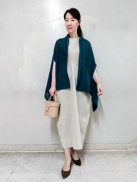 シアーアーガイル大判ニットショール｜ef-de Black（エフデ ブラック