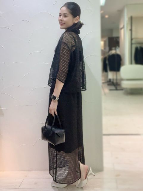スペーリアクローゼット イネド ストライプ ロング シャツ ワンピース 9 She's Closet（シーズクローゼット）の「バンドカラーオーバー