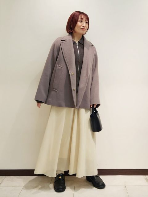 INED グレー フード付きロングコート　新品♪ ICB グレー フード付きロングコート ICB グレー フード付きロング