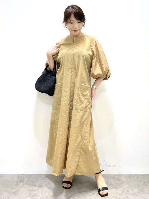 ドジャースコラボ　ワンピース【新品】 USAGI ONLINE限定カラー】jacquard line dress（マキシ丈/ロング