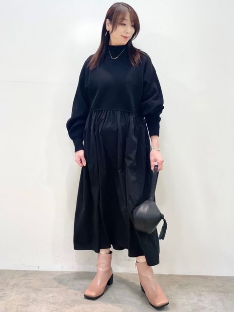 ドッキングハイネックワンピース《YVON》｜INED（イネド）｜フランドル