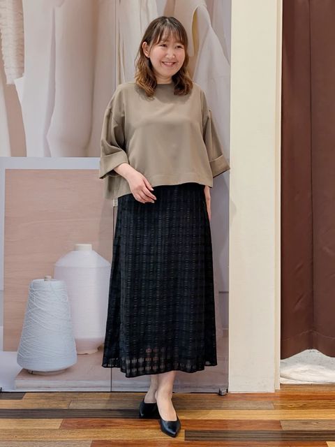 シアーチェックバイアススカート｜INED（イネド）｜フランドル