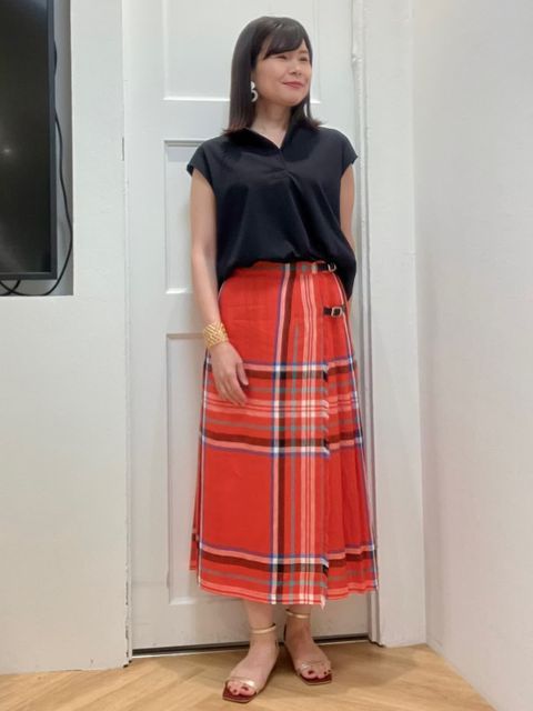 スカート O'NEIL OF DUBLIN O'NEIL OF DUBLIN | ウーステッドウール ミドルキルトスカート WOMEN