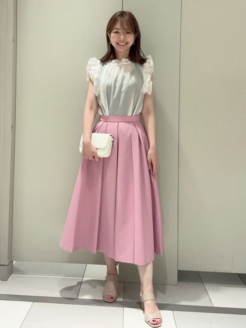 B6495■マーリエパーエフデ ギャザー イージー スカート 19 大きいサイズ ADAM ET ROPÉ FEMME(アダム エ ロペ ファム) / 【定番人気