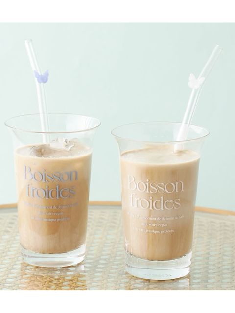 フランス アンティーク ストロー　スタンド　Fruité ピンク　ミルクガラス フランス アンティーク ストロー スタンド Fruité ピンク ミルク