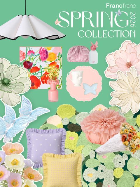 Francfranc ビーズクッション ルポゼ 花柄 お花を取り入れてひと足先に春のときめきを。>Francfranc “お花