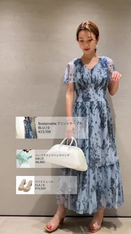 人気商品！！ スナイデル Sustainableプリントケープチュールドレス M