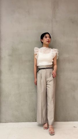 Sustainableシャーリングシアーブラウス(シャツ・ブラウス)｜トップス