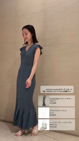 のゆとりな 22SS今季 Sustainableフロントボタンニットワンピース